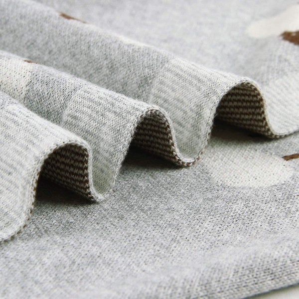Cotton Baby Blanket Knitted Double Layer 80 X 100cm For Newborn Baby (1pcs, Grey Carousel 5