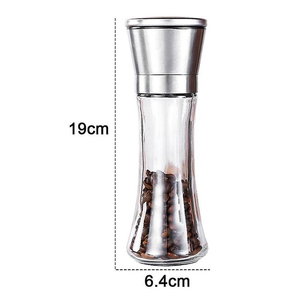 Premium Pepper And Salt Grinder Set Of 2-refillable Coarseness Adjustable Pepper Carousel 2