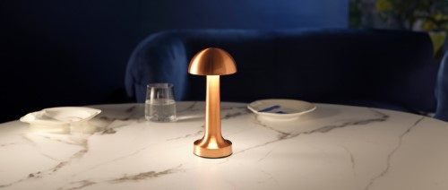 Ambience Thea Cordless LED Table Lamp Brushed Copper - Tablekraft Carousel 4