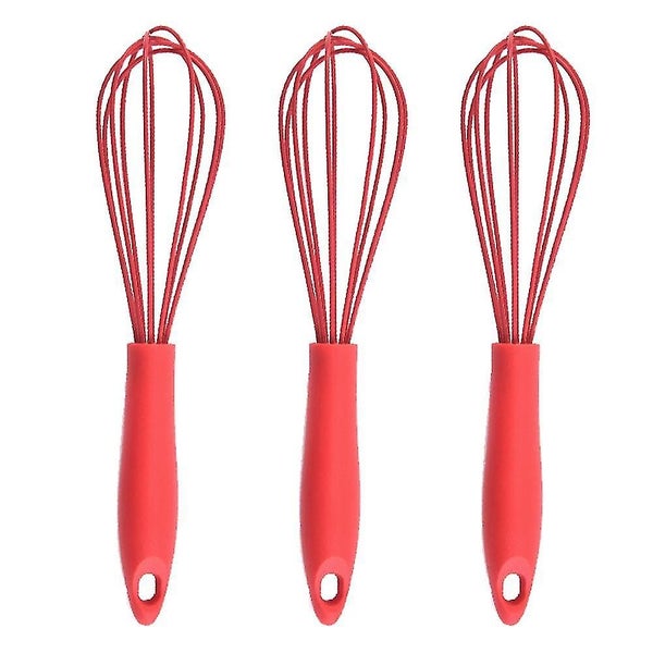 Silicone Whisk, Stainless Steel Wire Whisk Set Of 3 -balloon Egg Beater Perfect Carousel 1
