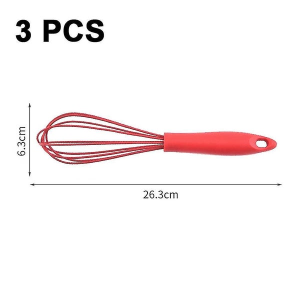 Silicone Whisk, Stainless Steel Wire Whisk Set Of 3 -balloon Egg Beater Perfect Carousel 2
