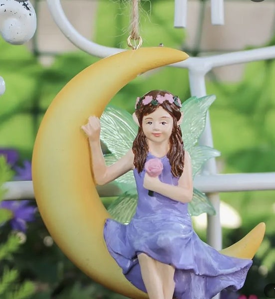Beautiful hanging Fairy sitting on a moon (SKU FM) Carousel 1