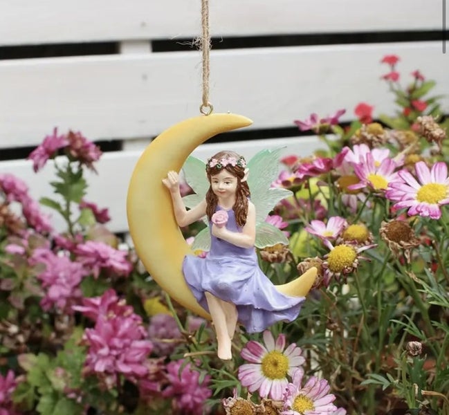 Beautiful hanging Fairy sitting on a moon (SKU FM) Carousel 2
