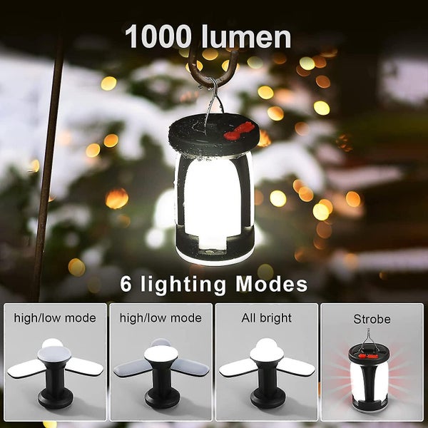 1000lm Rechargeable Solar Camping Light - 6 Modes, 4500mAh Power Bank Carousel 5