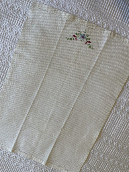 A sweet little thick linen embroidered HUCKABACK Towel Carousel 3