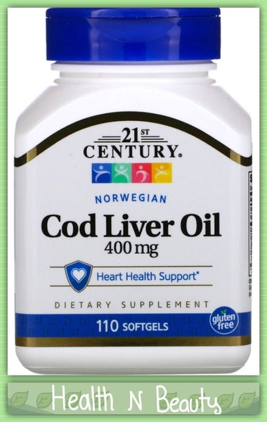 21st CENTURY NORWEGIAN COD LIVER OIL 400 MG 110 SOFTGELS - E0127 Carousel 1
