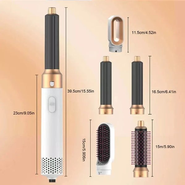 5 in 1 Hair Dryer Hot Comb Set Professional Curling Iron Hair Straightener Carousel 2