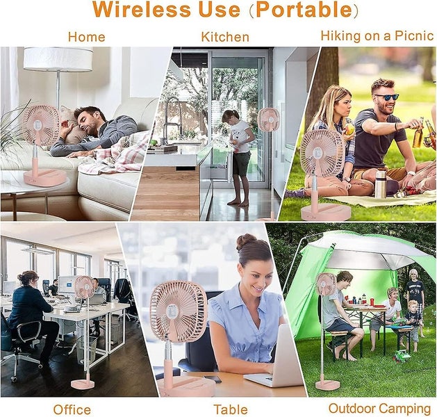 Portable Pedestal Fan - Foldaway Standing Fan Foldable Desk Fan, Wireless Use 72 Carousel 2