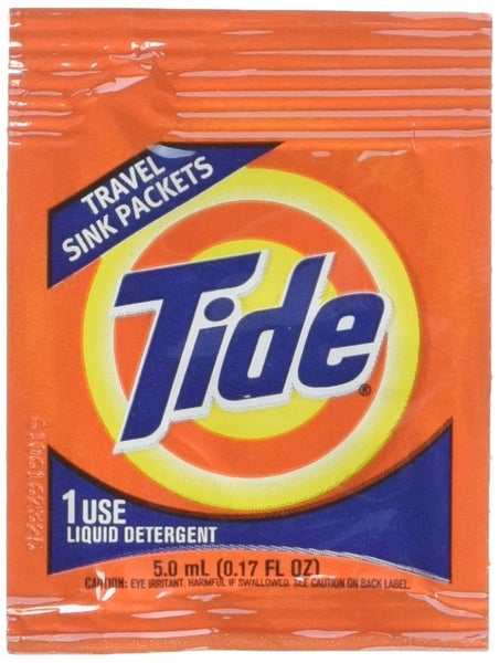 Tide Travel Sink Packets 3ct Laundry Detergent for Hiking, RV, Camping, Backpack Carousel 1
