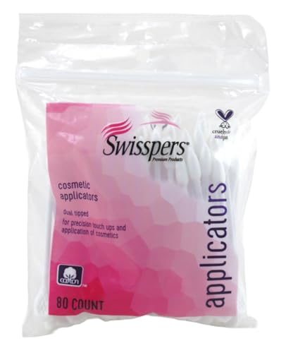 Swisspers Cotton Swabs 80 Count Cosmetic Applicators (Pack of 3) Carousel 1