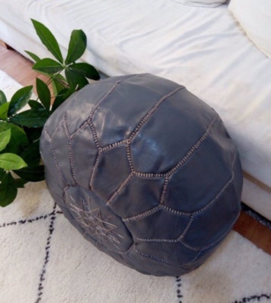 PREMIUM Handcrafted Moroccan Leather Pouf Carousel 1