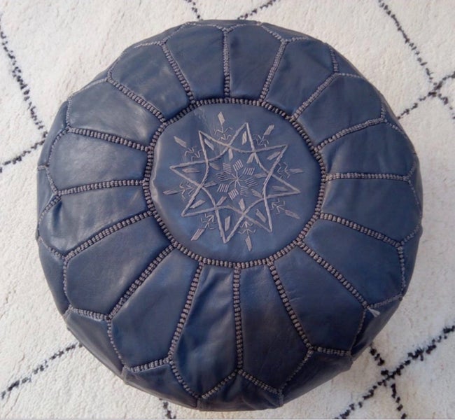 PREMIUM Handcrafted Moroccan Leather Pouf Carousel 2