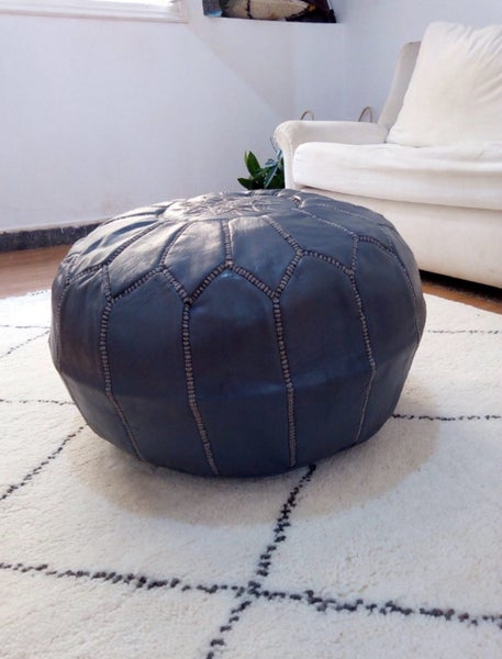 PREMIUM Handcrafted Moroccan Leather Pouf Carousel 3