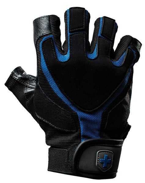 Harbinger Men's Training Grip Gloves Blk/Blu Small Carousel 1