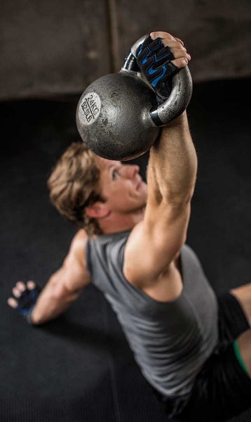 Harbinger Men's Training Grip Gloves Blk/Blu Small Carousel 3