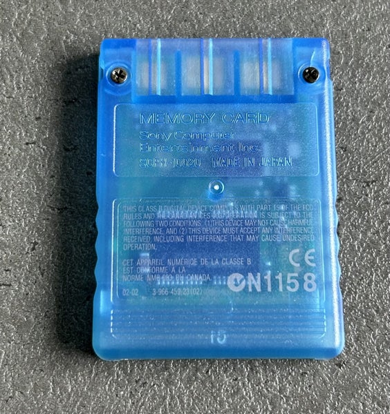 Official Sony Playstation 2 (PS2) Memory Card - Clear Blue Carousel 2
