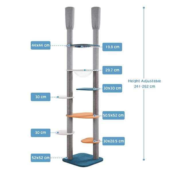 8-8.6FT Floor-to-Ceiling Cat Tree Carousel 2