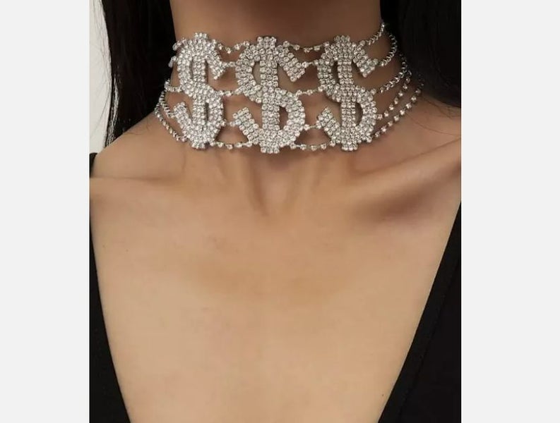 Fashion Dollar Rhinestone Necklace Statement Choker Carousel 2
