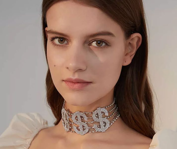 Fashion Dollar Rhinestone Necklace Statement Choker Carousel 1