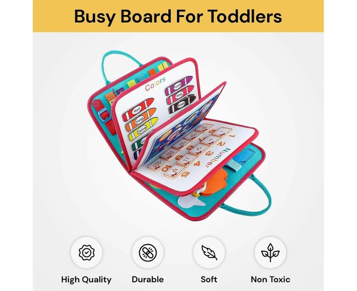 Educational Sensory Kids Busy Board Intelligence Montessori Toy Learning To Carousel 2
