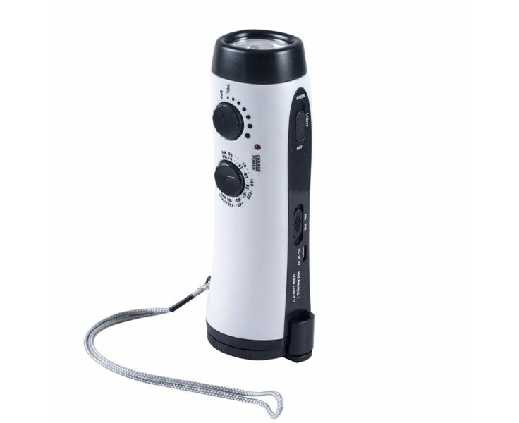 Emergency Hand Crank Power DynamoLED Flashlight with AM/FM Radio for Cam Carousel 1