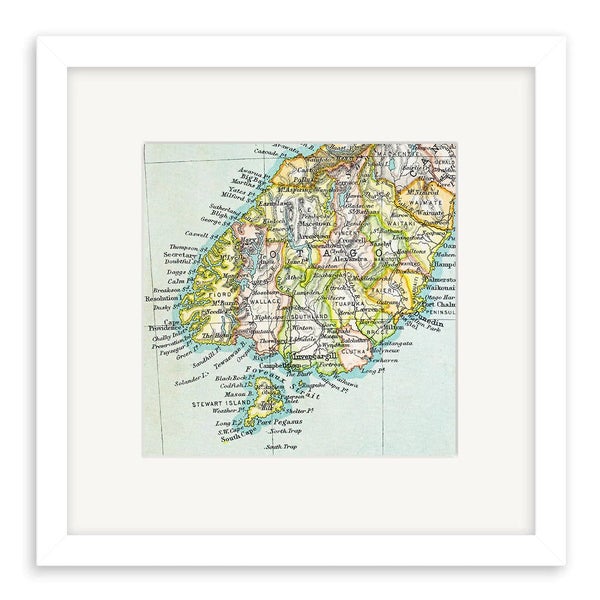 Lower South Island - Vintage Map Print Carousel 1