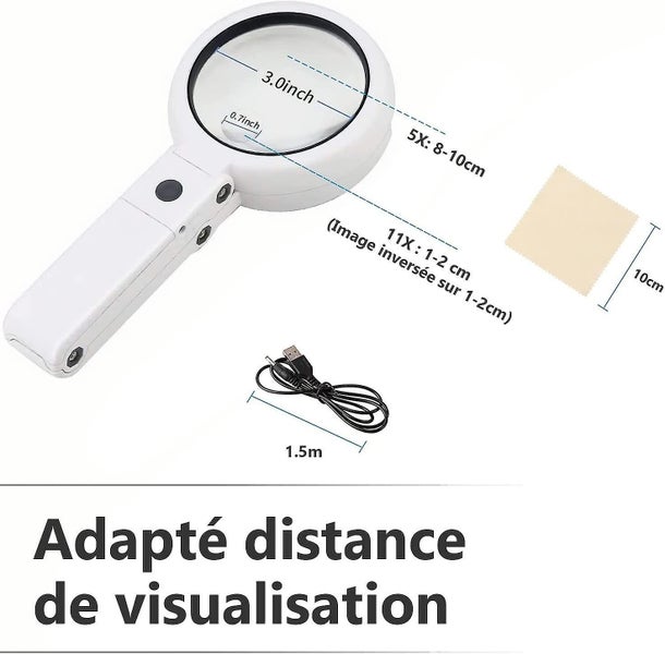 Handheld Standing Magnifier - Table Magnifier with LED Light Carousel 2