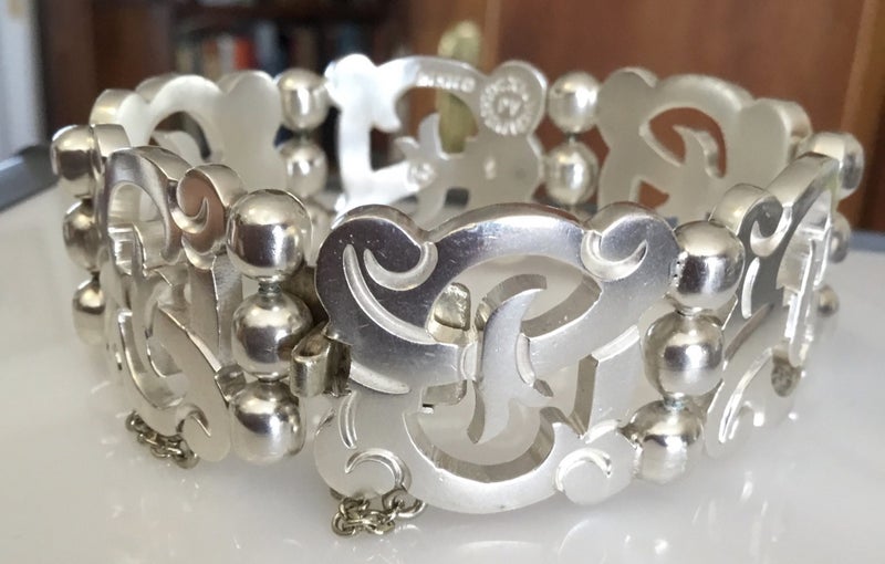 Taxco Sterling Silver VINTAGE Mexico Bracelet (80 grams) Carousel 1