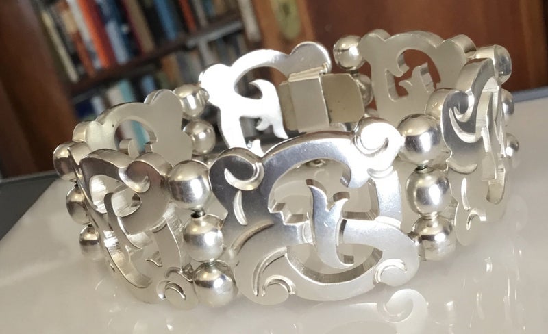 Taxco Sterling Silver VINTAGE Mexico Bracelet (80 grams) Carousel 17