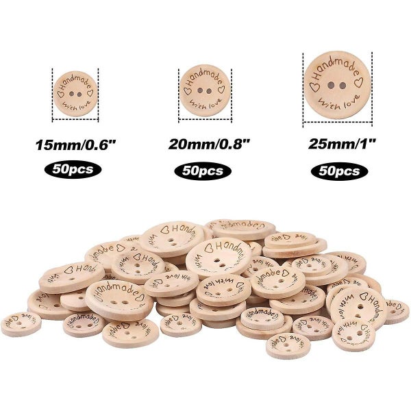 Wooden Buttons Set Of 150 Handmade Wood Buttons 2 hole Natural Wood Buttons Fo Carousel 2