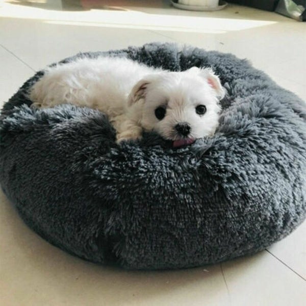 Dog Cat Pet Calming Bed Warm Soft Plush Round Nest Comfy Sleeping Kennel Ca Carousel 2