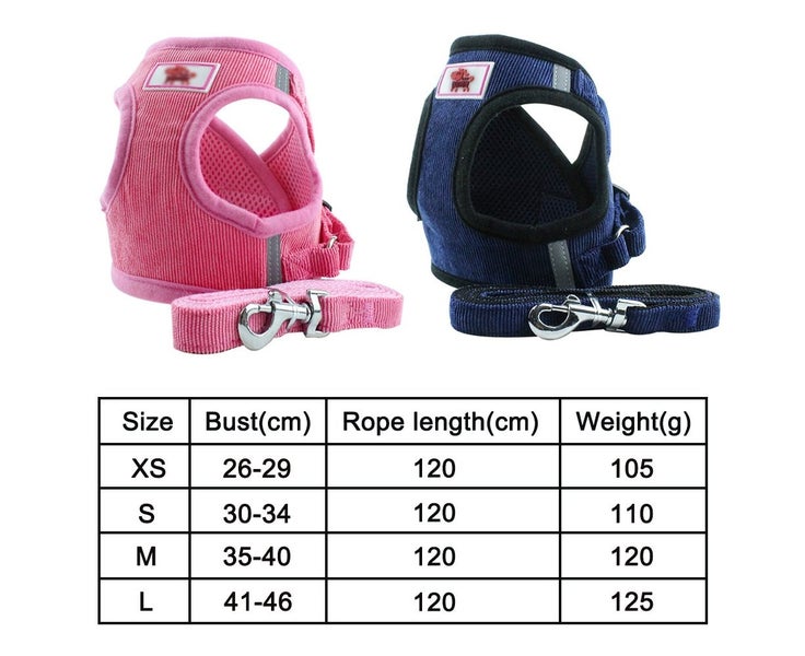 Soft Mesh Chest Harness for Medium and Small Dogs / Cats, Adjustable Reflecti M Carousel 2