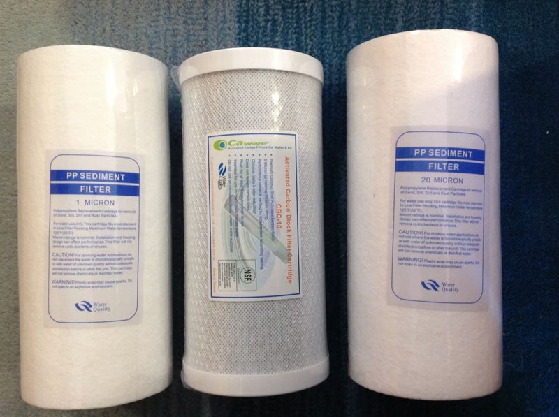 10 "WATER FILTER JUMBO 1+20 MICRON+CARBON Carousel 1