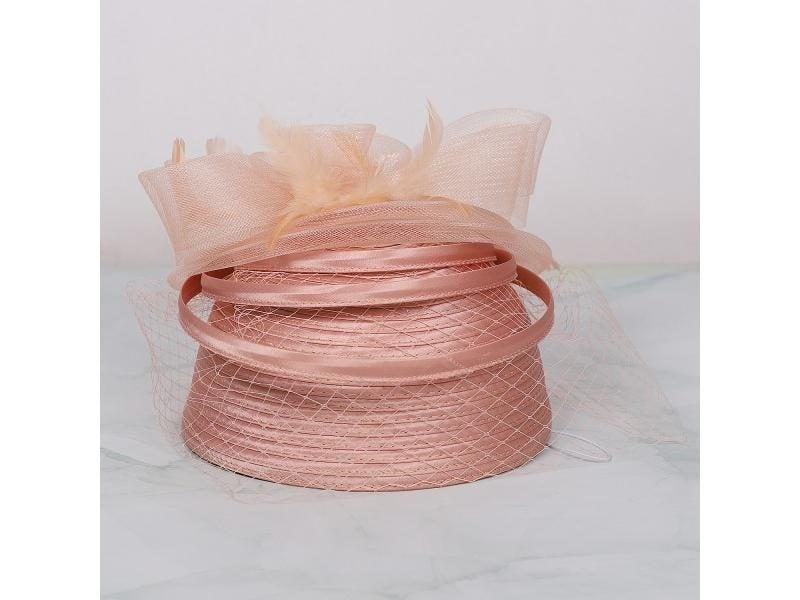 FS Wedding Church Red Hats Fascinators For Woman With Feather Veil Cocktail Carousel 1