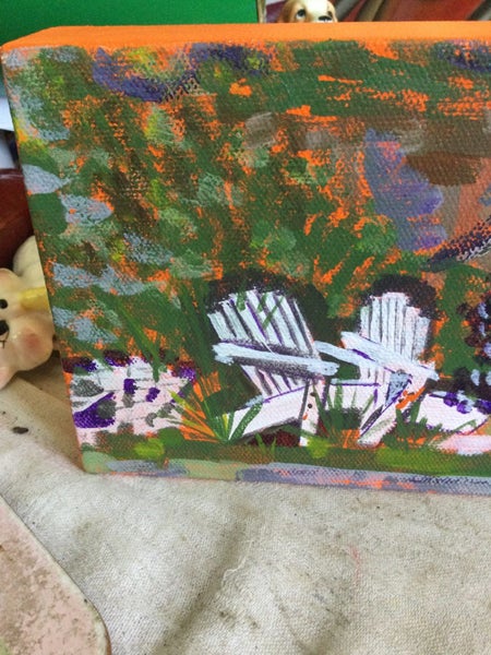 PAINTED CANVAS OF GARDEN CHAIRS Carousel 2