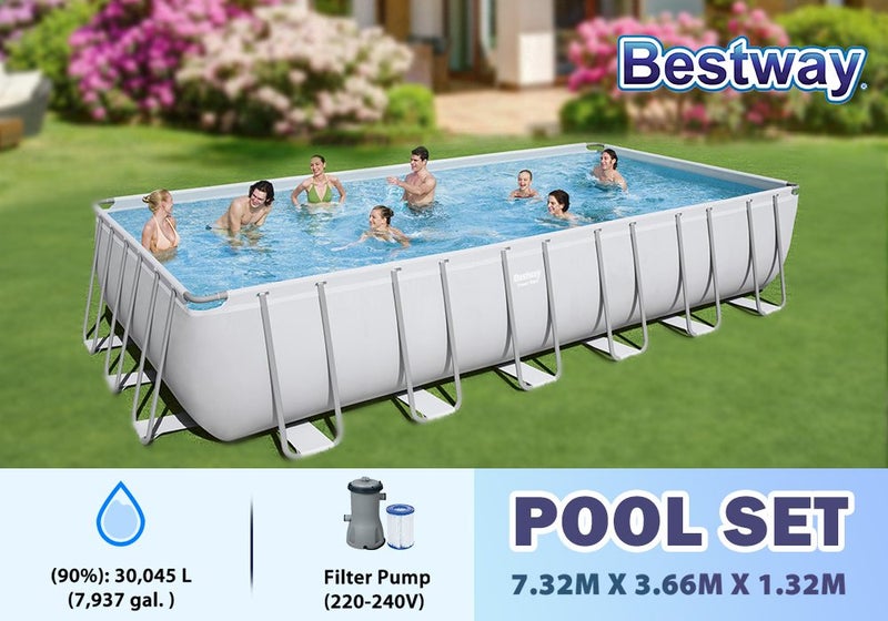 Swimming Pool Bath Spa Set 7.32m x 3.66m x 1.32m Carousel 1