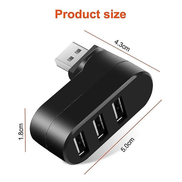 3-port Abs Mini Usb 3.0 Hub Can Rotate 90/180 Usb Hub Creative Hub Carousel 1