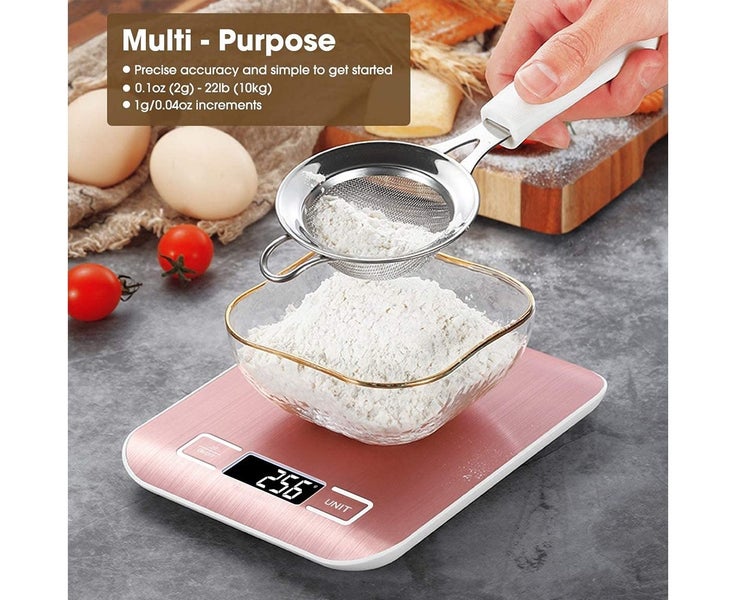 Digital Kitchen Scale, Premium Stainless Steel Food Scales Weight Grams and Carousel 5