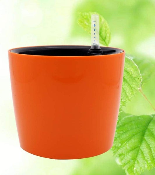 Round Self Watering Flower Pot With Water Indicator Indoor Outdoor Plastic Plant Carousel 5