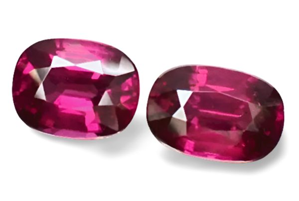 3.44CT SPLENID CUSHION 100% NATURAL RASPBERRY PINK GARNET PAIR Carousel 1