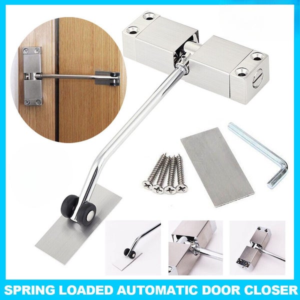 2sets Aluminum Alloy Automatic Spring Door Closer Door Closing Device Can Adjust Carousel 1
