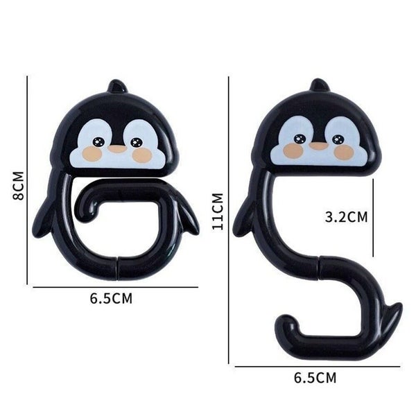 3Pcs Penguin Shape Bag Hooks Gaming Headset Desk Hanger Home Office Organizer Carousel 2