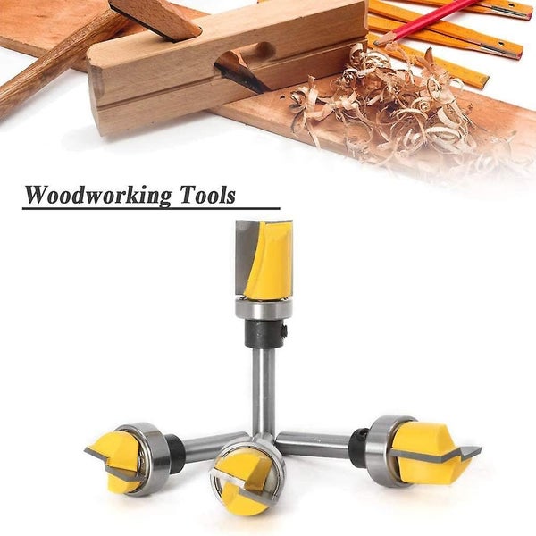 4 Pieces Flush Trim Hinge Mortising Template Router Bits Set With Ball Bearing, Carousel 2