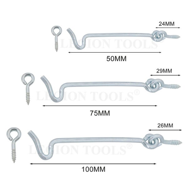 3packs Cabin Hook and Eye Gate Hooks Window Barn Door Shed Lock Catch Holder ... Carousel 2