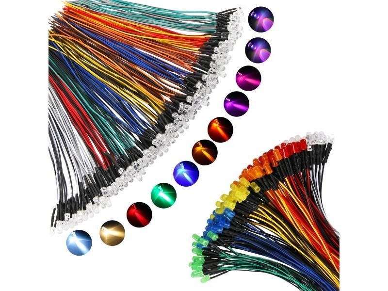 25pcs Prewired Led Diode Lights 12v Fast Slow Flash RGB Emitting Diodes 5mm Carousel 1