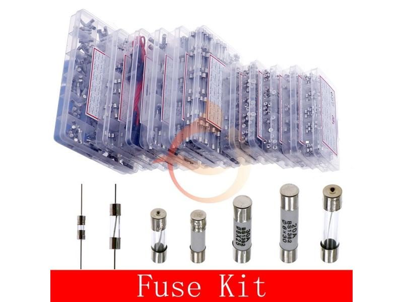 12V-250V Slow Fast Glass Fuse With Lead Wire Mix Kit 0.1A 0.25A 0.5A 1A 2A 2.5A Carousel 2
