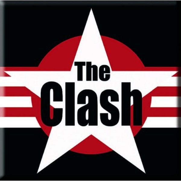 The Clash Fridge Magnet band logo Stars & Stripes new Official 76mm x 76mm Carousel 1