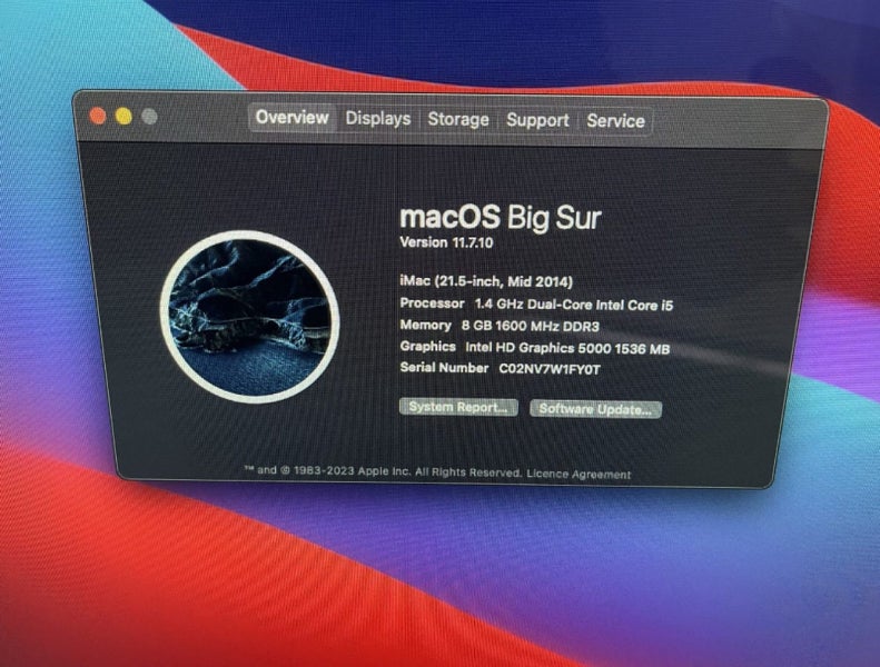 iMac 21.5” (Mid 2014) 8GB l 1.4GHz Dual Core Intel Core i5 plus keyboard Carousel 3