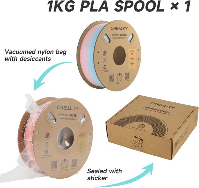 Creality Hyper PLA Filament Rainbow Spring Lake 1.75 - 1kg Carousel 2