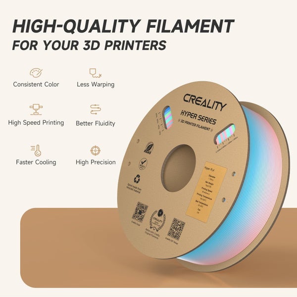 Creality Hyper PLA Filament Rainbow Spring Lake 1.75 - 1kg Carousel 5